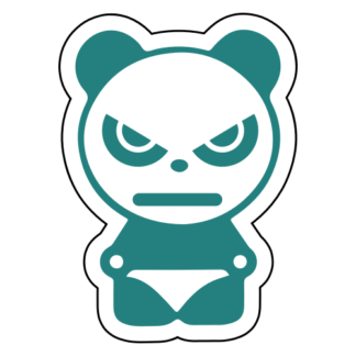 Angry Panda Sticker (Turquoise)